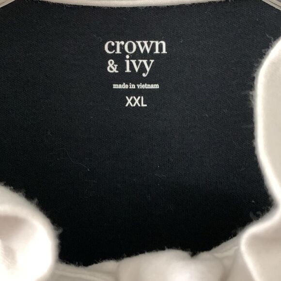 Crown & Ivy Size XXL black dress w/white ruffle collar and puffy cuffed sleeves - Picture 6 of 9